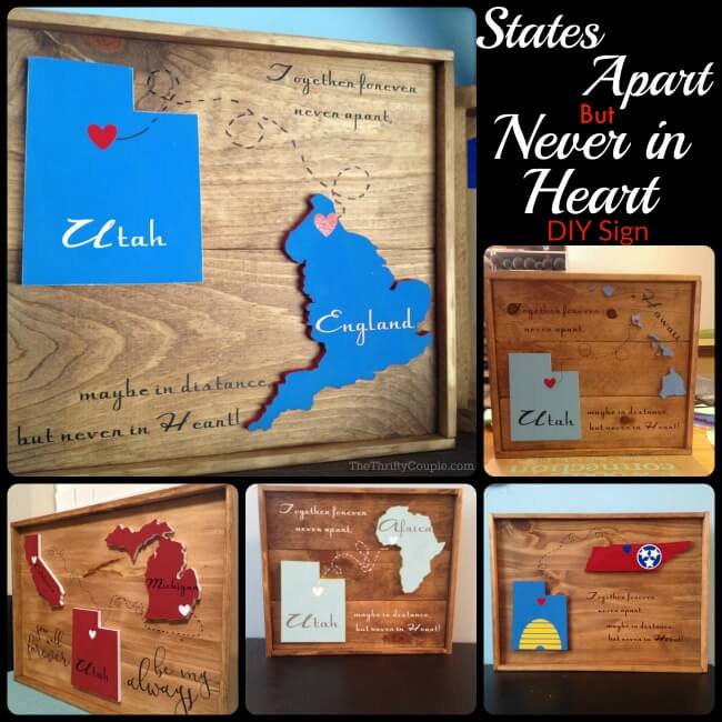 States Apart But Never In Heart Wall Hanging