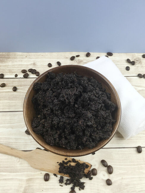 The Best Homemade Body Scrub with used Coffee grinds finished