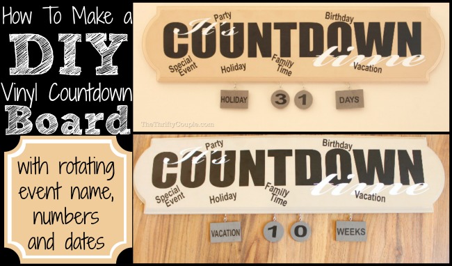 Vinyl Vacations and Celebrations Countdown Board