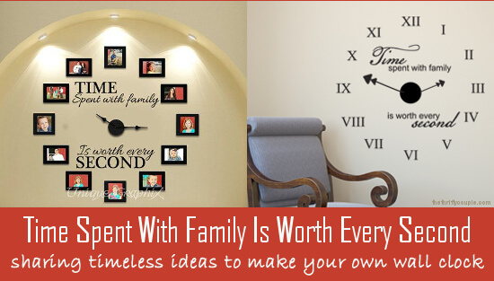 Time Spent With Family Wall Clock Vinyl