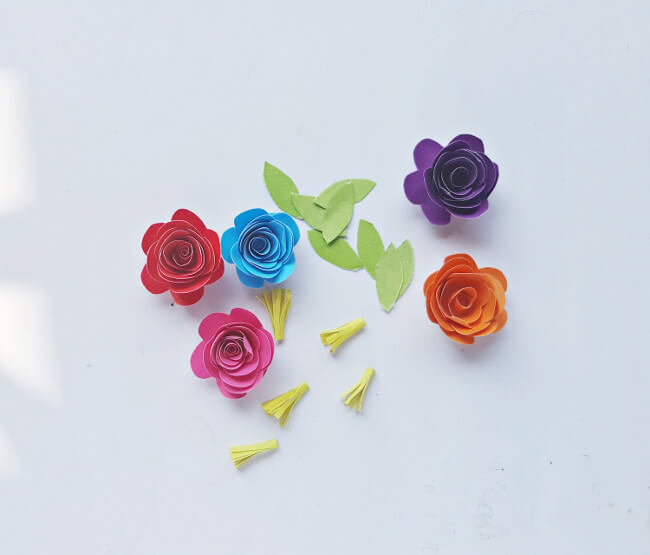 rolled 3d paper flowers
