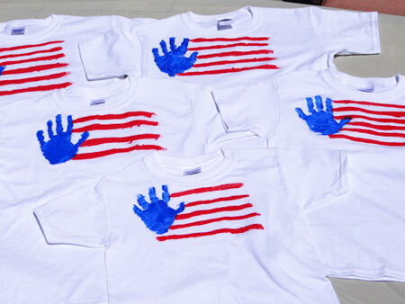 celebrate independence day handprint flag t-shirt