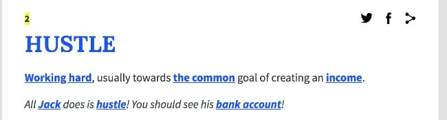 second definition of hustle from urbandictionary.com