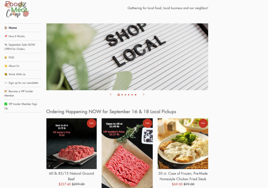 Grab savory foods and bulk meats from food and meat co-op for community bulk buying co-op prices and options.
